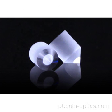 Prisma de cone de vidro de lente axicon de 1-400 mm para laser
